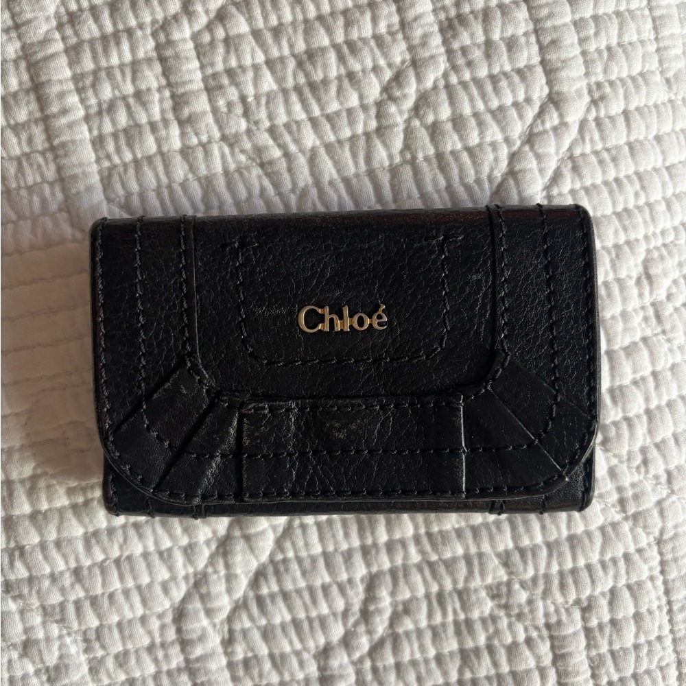 Chloe Black Leather Card Holder